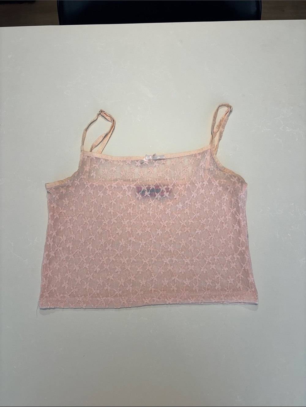 Edikted Sheer Lace Cami in Light Pink